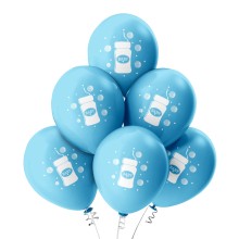6 Luftballons Baby Flasche - Freie Farbauswahl, Farbe: Hellblau