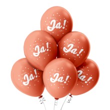 6 Luftballons Wir haben Ja gesagt - Freie Farbauswahl, Farbe: Rose Gold (Metallic)
