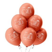 6 Luftballons Wir haben uns getraut - Freie Farbauswahl, Farbe: Rose Gold (Metallic)