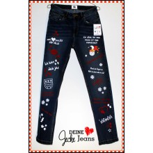 Deine Jecke Jeans (Damen) mit wählbaren Kölle Motiven, Jeansfarbe:: Dark Blue