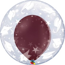 Double Bubble Ballon - Abschluss - Freie Farbwahl Ø 60 cm, Farbe: Plum
