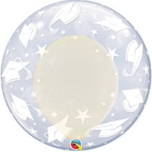 Double Bubble Ballon - Abschluss - Freie Farbwahl Ø 60 cm, Farbe: Creme