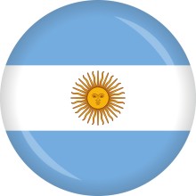 Button Flagge - WM / EM Teilnehmer Ø 50 mm, Nation: Argentinien
