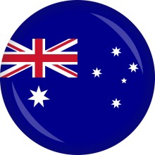 Button Flagge - WM / EM Teilnehmer Ø 50 mm, Nation: Australien