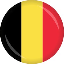 Button Flagge - WM / EM Teilnehmer Ø 50 mm, Nation: Belgien