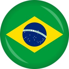 Button Flagge - WM / EM Teilnehmer Ø 50 mm, Nation: Brasilien
