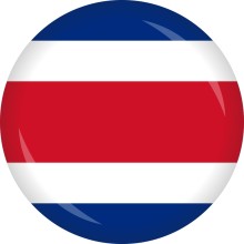 Button Flagge - WM / EM Teilnehmer Ø 50 mm, Nation: Costa Rica