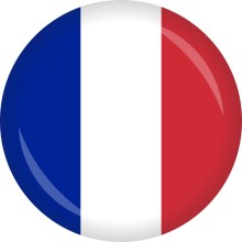 Button Flagge - WM / EM Teilnehmer Ø 50 mm, Nation: Frankreich