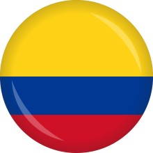 Button Flagge - WM / EM Teilnehmer Ø 50 mm, Nation: Kolumbien