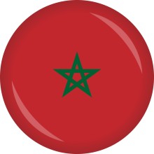 Button Flagge - WM / EM Teilnehmer Ø 50 mm, Nation: Marokko