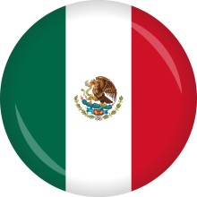 Button Flagge - WM / EM Teilnehmer Ø 50 mm, Nation: Mexiko