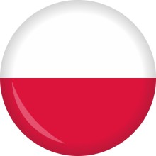 Button Flagge - WM / EM Teilnehmer Ø 50 mm, Nation: Polen