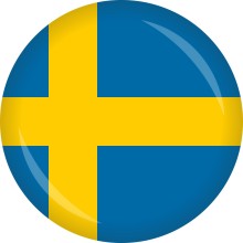 Button Flagge - WM / EM Teilnehmer Ø 50 mm, Nation: Schweden