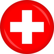 Button Flagge - WM / EM Teilnehmer Ø 50 mm, Nation: Schweiz