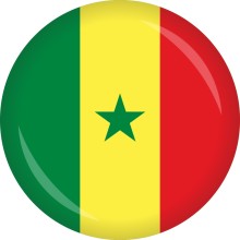 Button Flagge - WM / EM Teilnehmer Ø 50 mm, Nation: Senegal