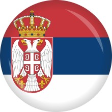 Button Flagge - WM / EM Teilnehmer Ø 50 mm, Nation: Serbien