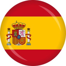 Button Flagge - WM / EM Teilnehmer Ø 50 mm, Nation: Spanien