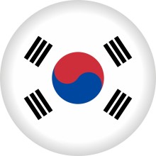 Button Flagge - WM / EM Teilnehmer Ø 50 mm, Nation: Südkorea