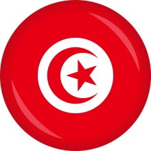 Button Flagge - WM / EM Teilnehmer Ø 50 mm, Nation: Tunesien