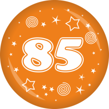 Button Zahl - 85 Ø 50 mm, Farbe: Orange