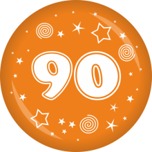 Button Zahl - 90 Ø 50 mm, Farbe: Orange
