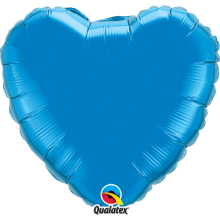 Helium-Set "Folienballons - Herz Ø 45 cm" - Freie Farbauswahl -, Farbe (z.B. Ballon): Blau
