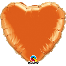 Helium-Set "Folienballons - Herz Ø 45 cm" - Freie Farbauswahl -, Farbe (z.B. Ballon): Orange