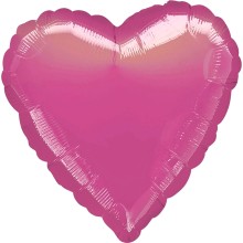 Folienballon Ø 45 cm - Rund, Herz & Stern - Freie Farbwahl - Anagram, Ballonform: Herz, Farbe: Pink