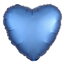Folienballon Satin Herz Ø 45 cm - Freie Farbwahl, Farbe (z.B. Ballon): Blau