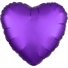 Folienballon Satin Herz Ø 45 cm - Freie Farbwahl, Farbe (z.B. Ballon): Violett