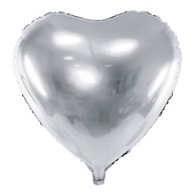 Folienballon XL Herz Ø 60 cm - Freie Farbwahl, Farbe (z.B. Ballon): Silber