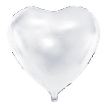 Folienballon XL Herz Ø 60 cm - Freie Farbwahl, Farbe (z.B. Ballon): Weiß