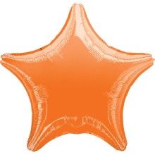 Folienballon Ø 45 cm - Rund, Herz & Stern - Freie Farbwahl - Anagram, Ballonform: Stern, Farbe: Orange