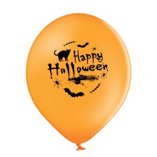 6 Luftballons Happy Halloween - Freie Farbauswahl, Farbe: Orange