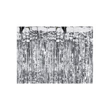 Glittervorhang (Türvorhang) - 2,5 m x 90 cm - Freie Farbwahl, Farbe: Silber