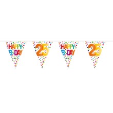 Wimpelkette Geburtstag - Happy Birthday - Gepunktet - Freie Zahlwahl 6 m, Zahl: 25
