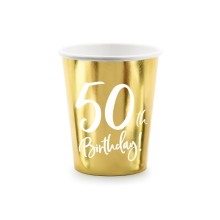 Partybecher Birthday Zahl (Gold) - Freie Zahlwahl XL 6 Stück, Zahl: 50