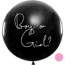Konfetti Riesenballons - Boy or Girl - 1 m - Freie Farbwahl, Farbe: Rosa