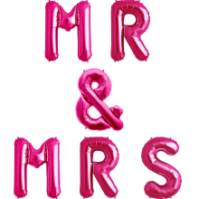 Buchstaben-Girlande Folienballons Mr & Mrs - Freie Farbauswahl, Farbe: Pink
