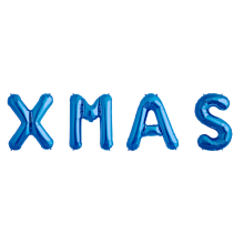 Buchstaben-Girlande Folienballons Weihnachten: XMAS - Freie Farbauswahl XXL, Farbe: Blau