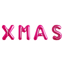 Buchstaben-Girlande Folienballons Weihnachten: XMAS - Freie Farbauswahl XXL, Farbe: Pink