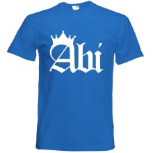T-Shirt - "ABI (Krone)" - Freie Farbwahl, Farbe des T-Shirts: Blau