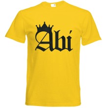 T-Shirt - "ABI (Krone)" - Freie Farbwahl, Farbe des T-Shirts: Gelb