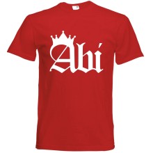 T-Shirt - "ABI (Krone)" - Freie Farbwahl, Farbe des T-Shirts: Rot