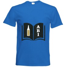 T-Shirt - "ABI & Schulbuch" - Freie Farbwahl, Farbe des T-Shirts: Blau