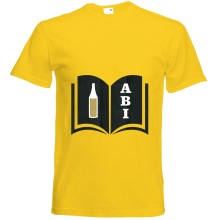 T-Shirt - "ABI & Schulbuch" - Freie Farbwahl, Farbe des T-Shirts: Gelb