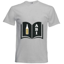 T-Shirt - "ABI & Schulbuch" - Freie Farbwahl, Farbe des T-Shirts: Grau
