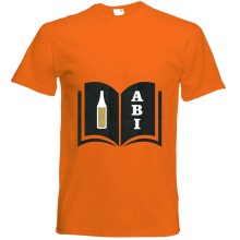 T-Shirt - "ABI & Schulbuch" - Freie Farbwahl, Farbe des T-Shirts: Orange