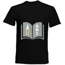 T-Shirt - "ABI & Schulbuch" - Freie Farbwahl, Farbe des T-Shirts: Schwarz