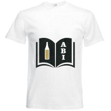T-Shirt - "ABI & Schulbuch" - Freie Farbwahl, Farbe des T-Shirts: Weiß